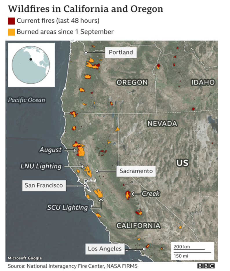 Affected areas in the United States. Obtained from https://www.bbc.com/news/world-us-canada-54180049  